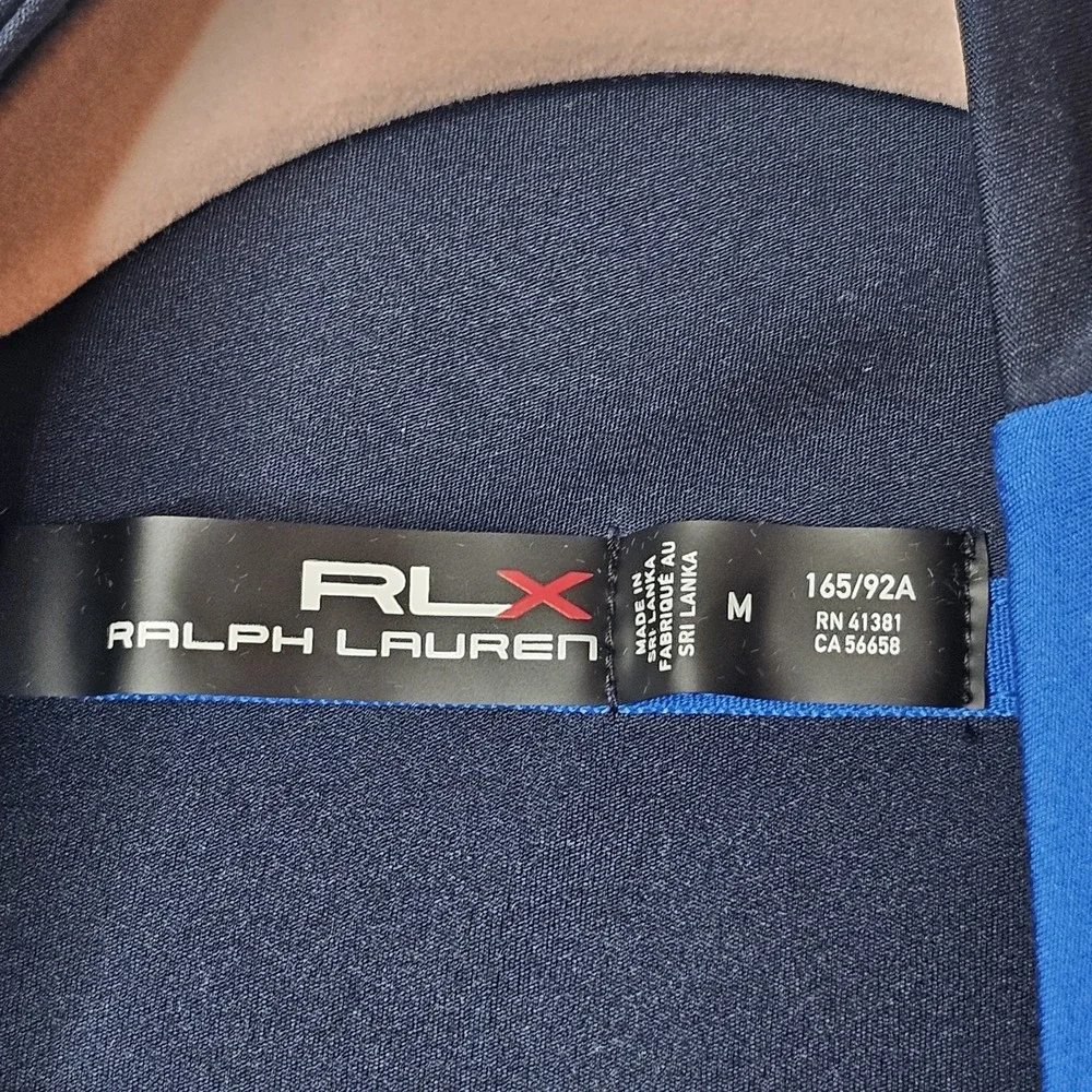 Polo Sport Ralph Lauren Jacket Womens M Blue RLX Black Label Activewear Full Zip